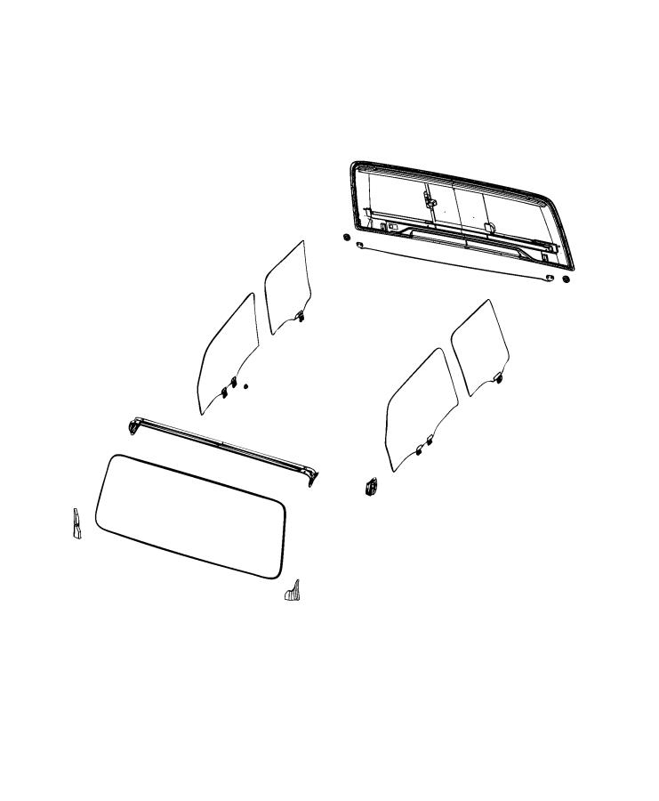 Diagram Glass, Glass Hardware, and Interior Rearview Mirror. for your 2001 Jeep Wrangler   