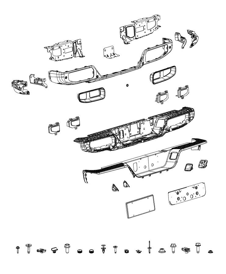 Diagram Bumper, Rear. for your Jeep Gladiator  