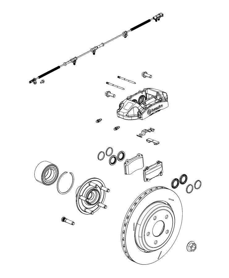 Diagram Brakes, Rear [Anti-Lock 4-Wheel Disc Perf Brakes] [Regenerative 4-Whl Disc ABS Brakes] [High Performance Brakes]. for your 2004 Jeep Grand Cherokee 5.7L V8 4X4  