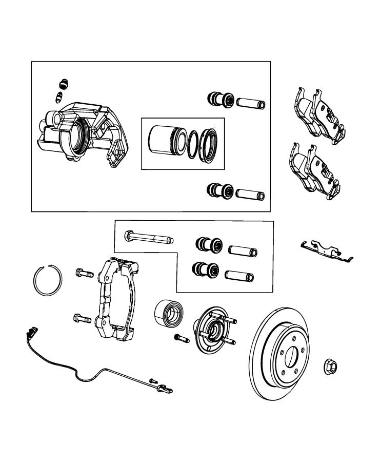 Diagram Brakes, Rear. for your Jeep Grand Cherokee  