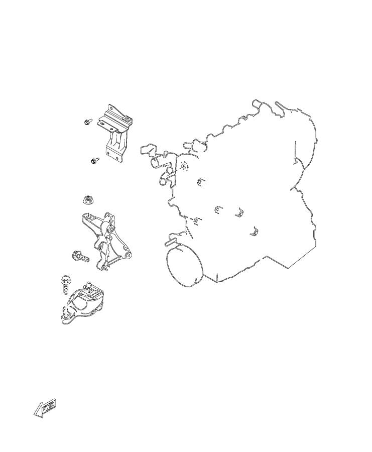 Engine Mounting Right Side 1.4L Turbocharged. Diagram