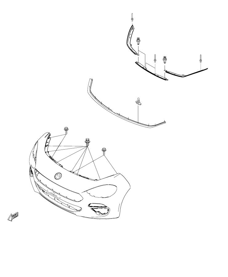 Diagram Fascia, Front Brackets and Seals. for your 2020 Fiat 124 Spider   