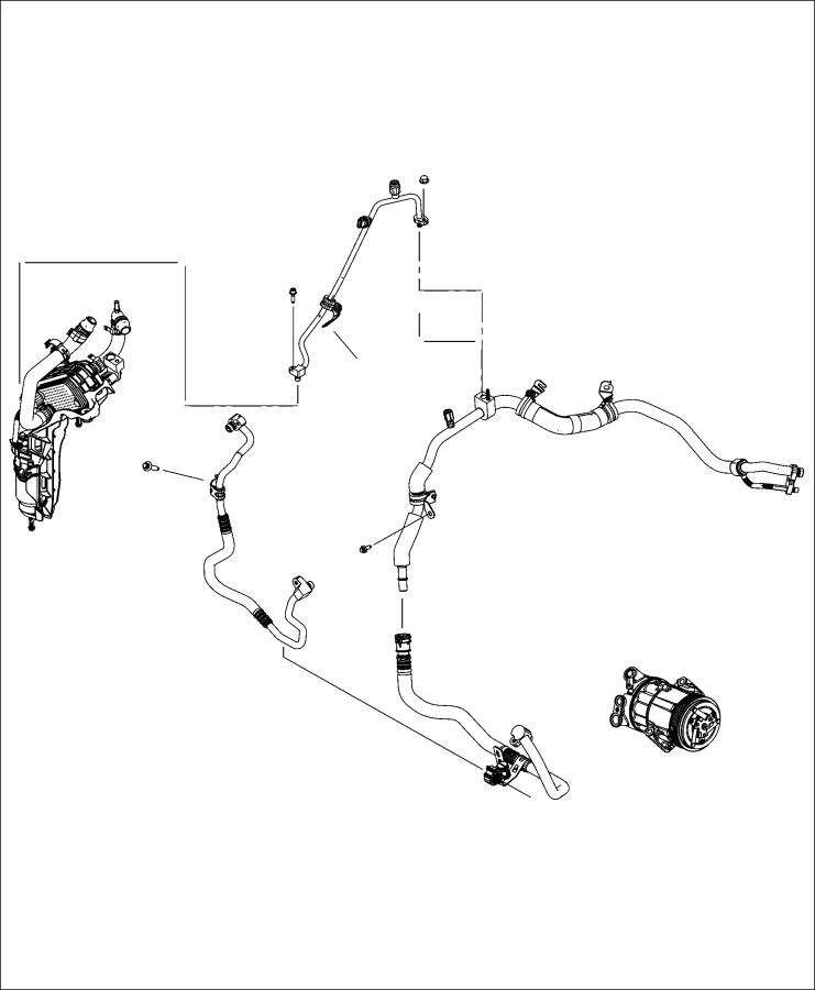 Diagram A/C Plumbing 1.3L [1.3L I4 Turbo MAir DI Engine w/ESS]. for your 2012 Jeep Wrangler   