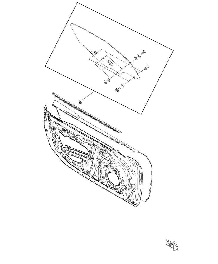 Diagram Glass, Side Front Doors. for your Fiat 124 Spider  