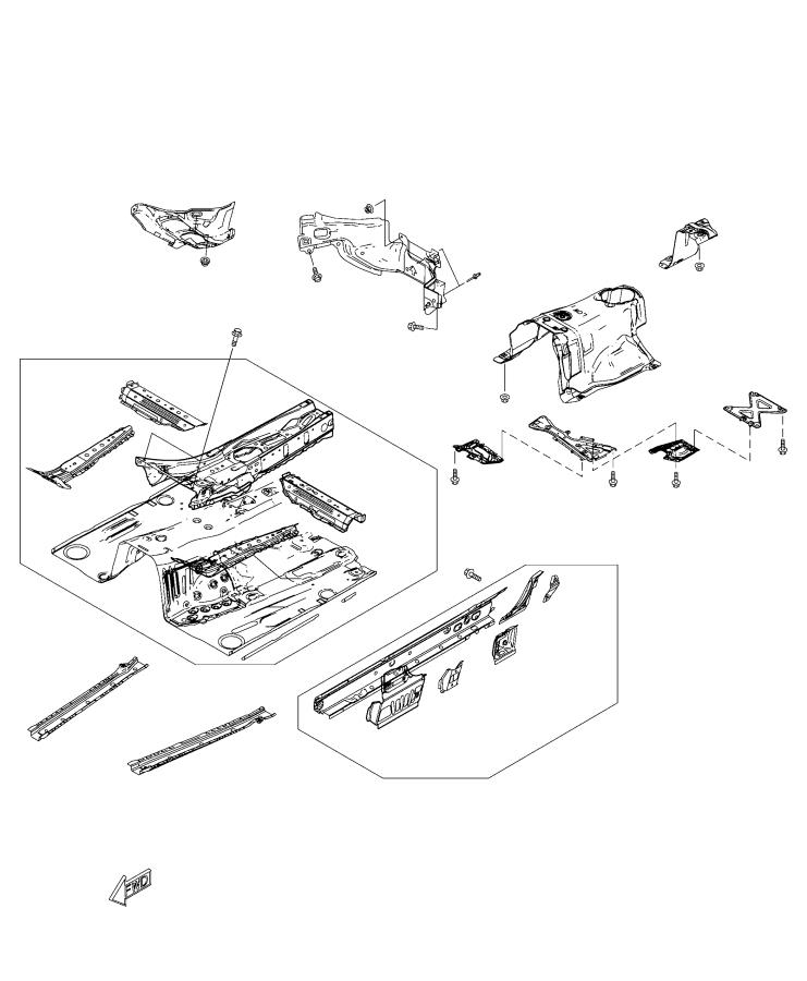 Diagram Front Floor Pan. for your Fiat 124 Spider  