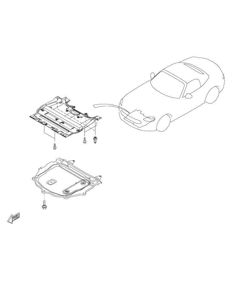 Diagram Underbody Shields. for your 2020 Fiat 124 Spider   