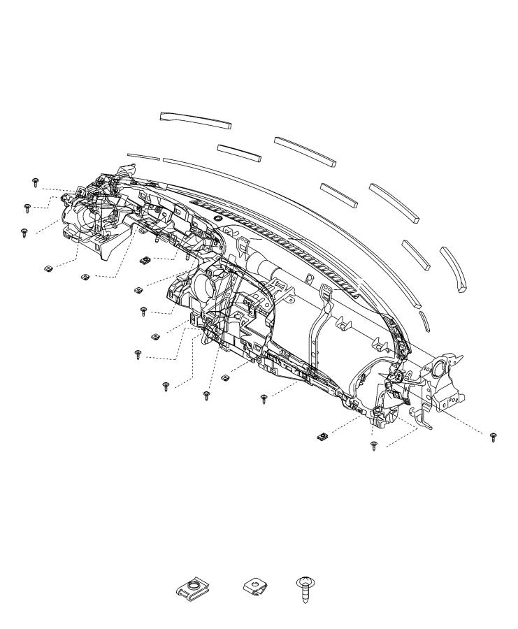 Diagram Instrument Panel Mounting Hardware. for your 2020 Fiat 124 Spider   