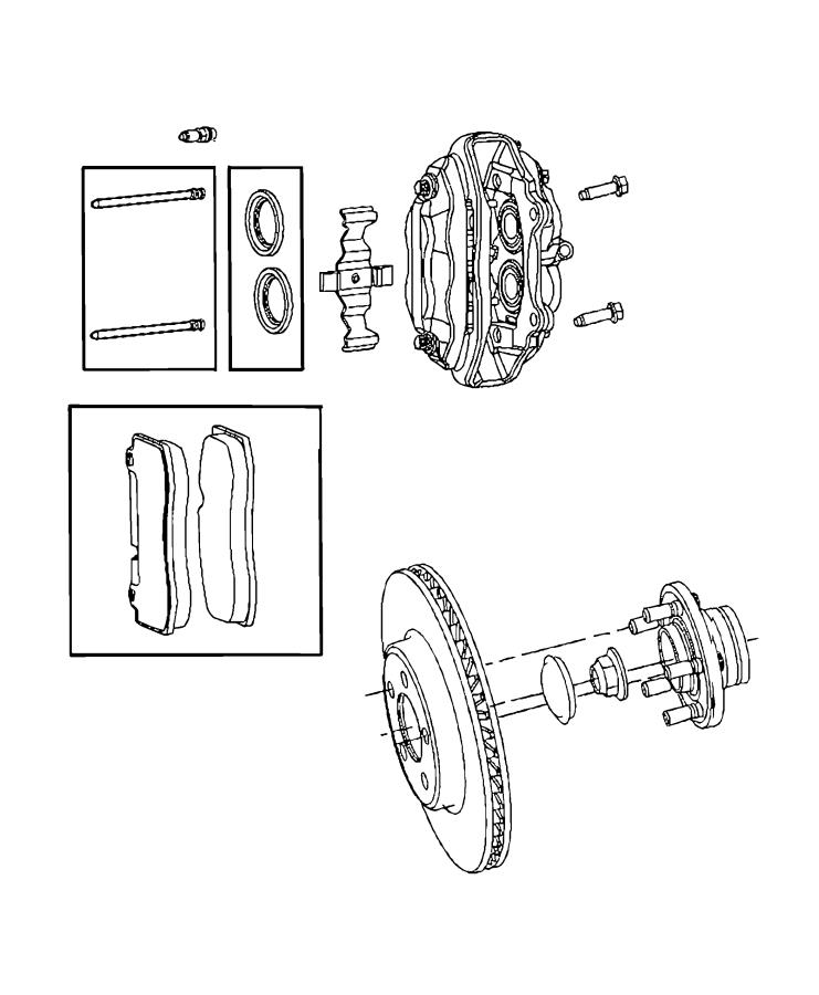 Full size assembly image of Brakes, Front, RWD [Anti-Lock 4-Wheel Disc Perf Brakes]. (1/1)