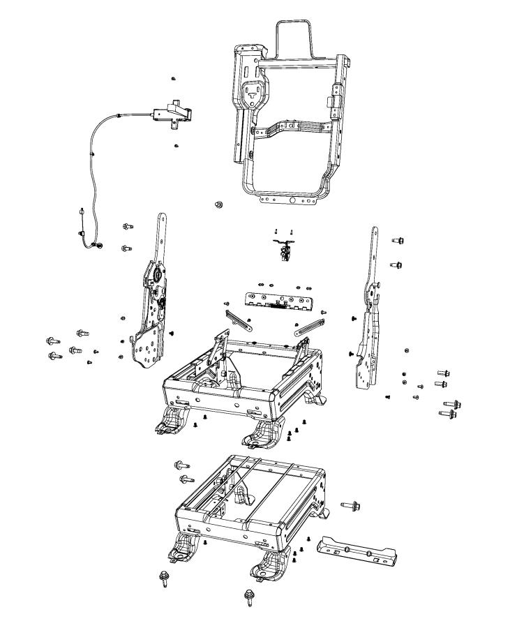 Plastics, Risers and Frames - Center Seat. Diagram