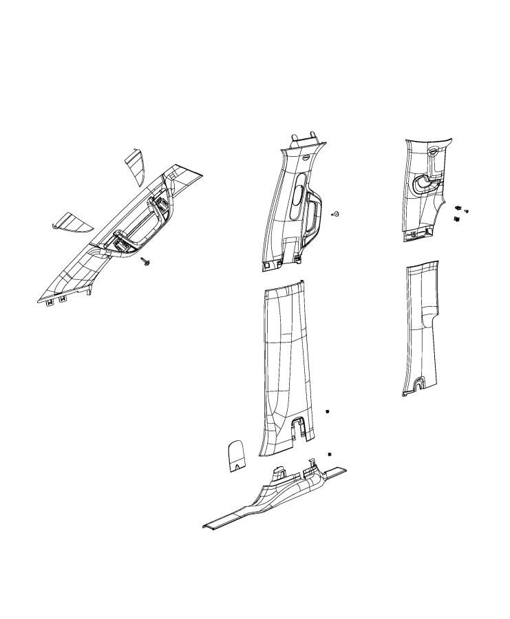 Diagram Interior Moldings And Pillars. for your 2009 Dodge Journey   