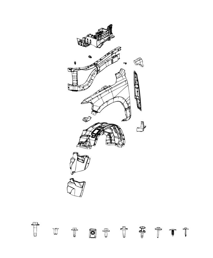 Diagram Front Fender. for your 2025 Ram 1500   