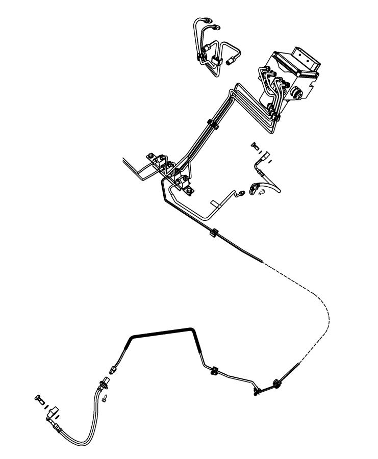 Diagram Brake Tubes and Hoses, Front. for your 2024 Jeep Gladiator  Willys 