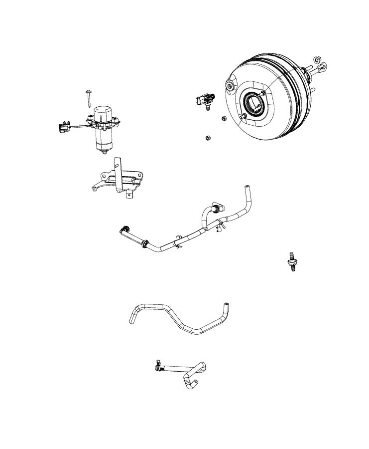 Diagram Booster and Pump, Vacuum Power Brake, Hydro Booster. for your 1999 Jeep Wrangler   