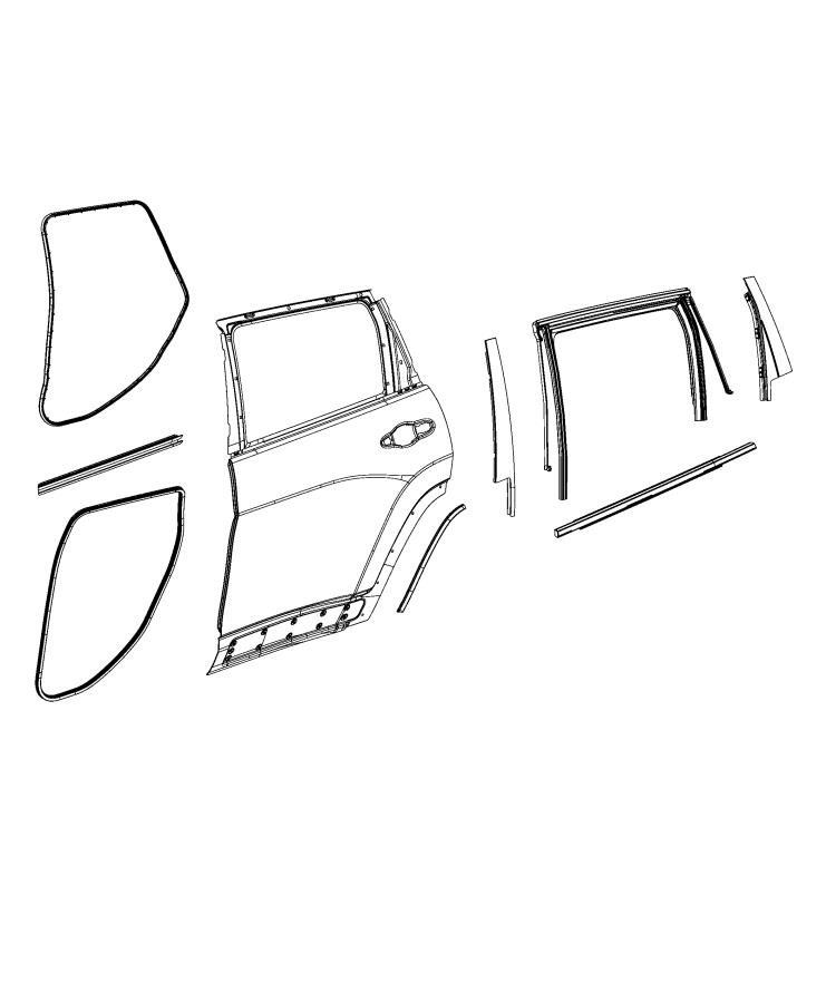 Weatherstrips, Rear Door. Diagram