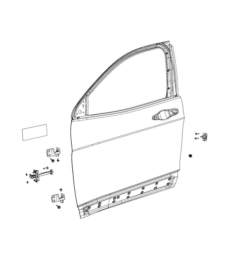 Diagram Front Door, Shell and Hinges. for your Jeep Cherokee  