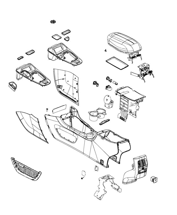 Floor Console, Front. Diagram