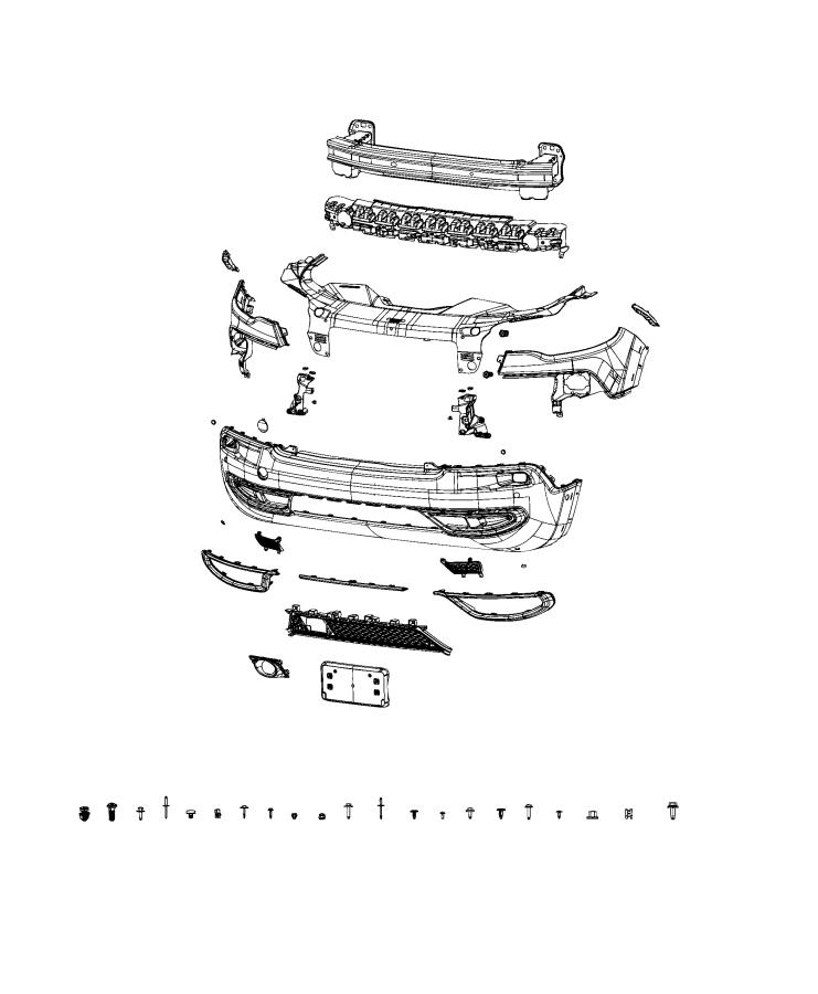 Diagram Fascia, Front. for your 2020 Jeep Cherokee Limited  