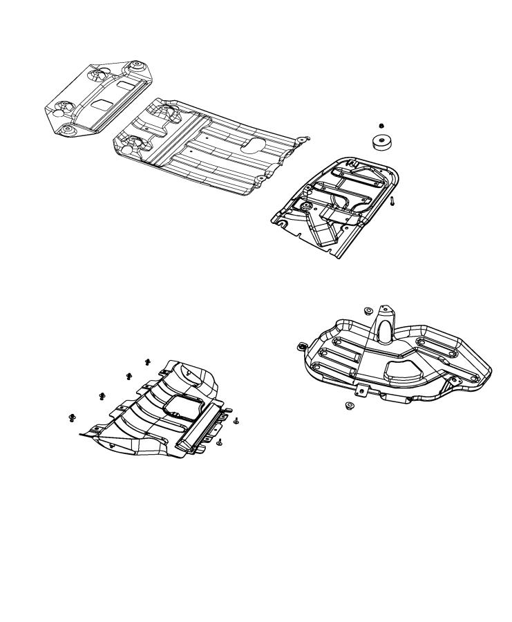 Diagram Underbody Shields and Plates. for your 2004 Chrysler 300  M 