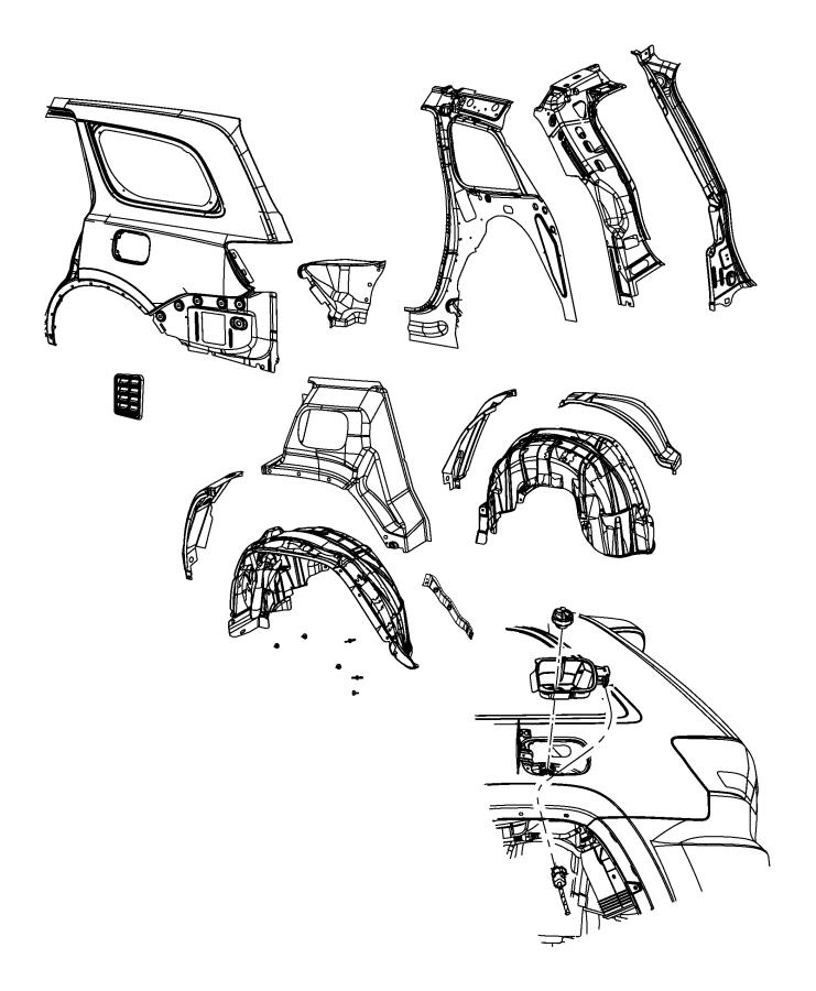 Diagram Rear Quarter Panel. for your Dodge Durango  