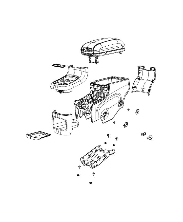 Diagram Floor Console, Rear. for your Dodge