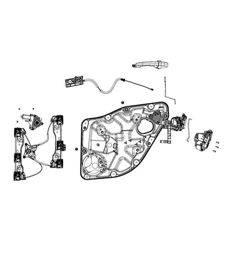 Diagram Rear Door, Hardware Components. for your 2023 Dodge Durango SRT 392 Plus  