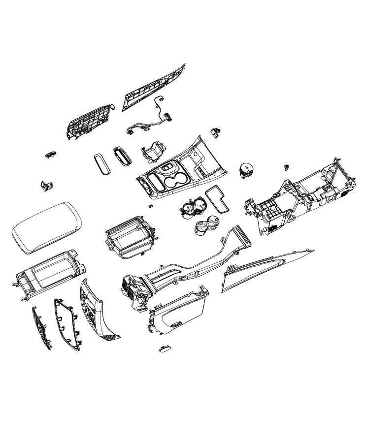 Diagram Floor Console, Front. for your 1999 Chrysler 300  M 