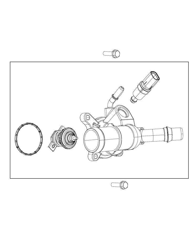 Diagram Thermostat and Related Parts. for your Jeep