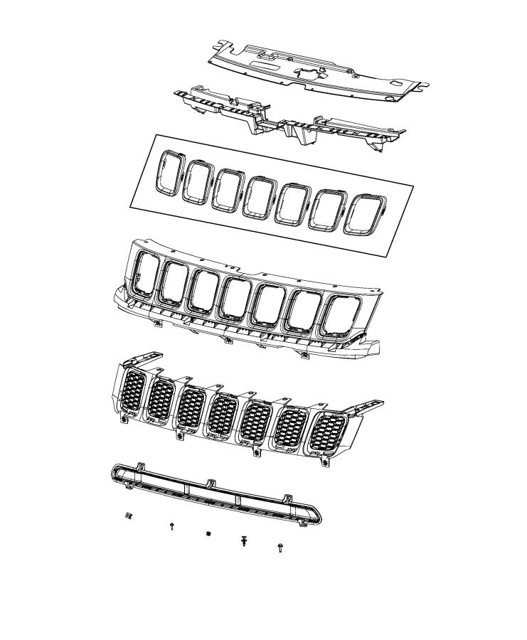 Diagram Grilles. for your 1999 Jeep Wrangler   