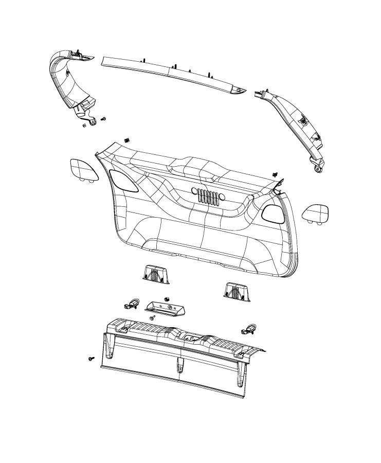 Diagram Liftgate Trim Panels and Scuff Plate. for your 2000 Chrysler 300  M 