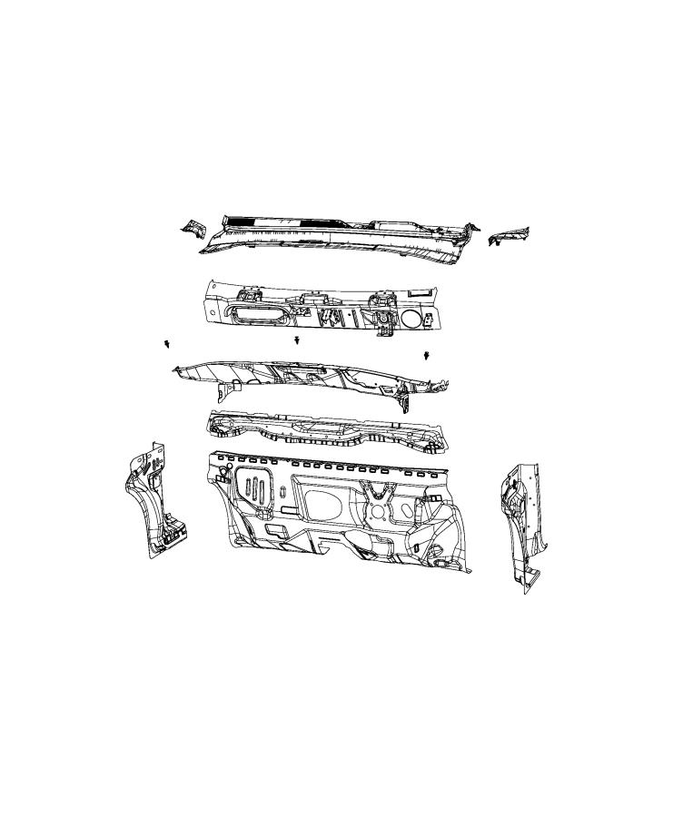 Cowl, Dash Panel and Related Parts. Diagram