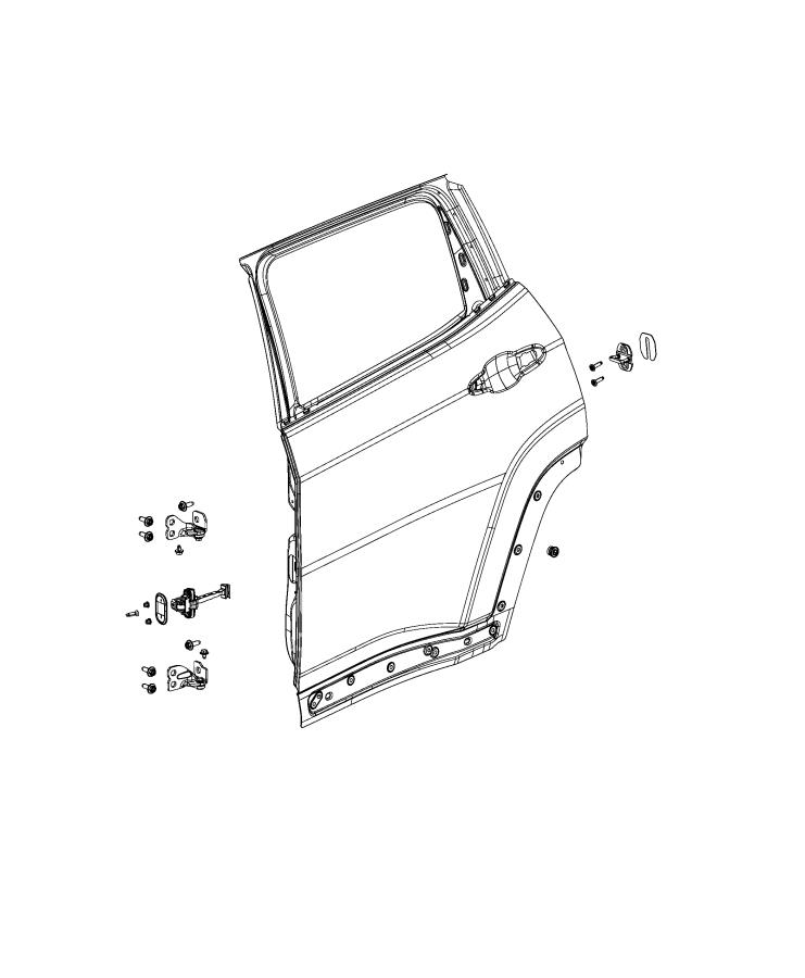 Diagram Rear Door, Shell and Hinges. for your 2002 Chrysler 300  M 