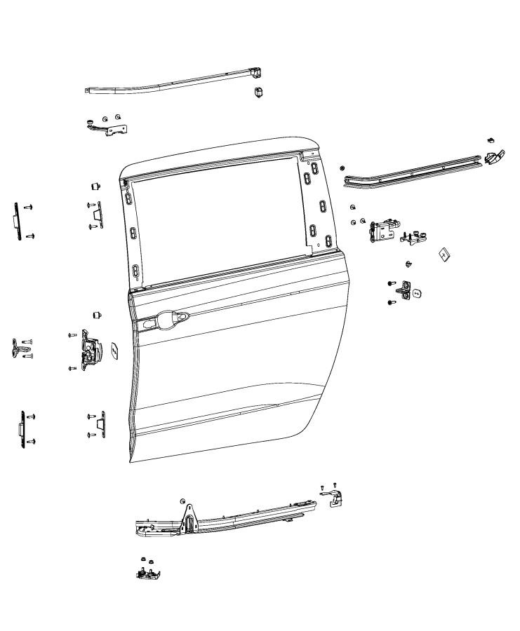 Diagram Sliding Door, Shell and Hinges. for your Chrysler Pacifica  