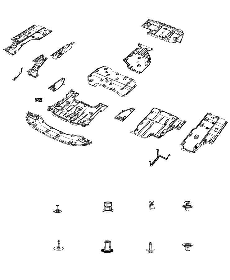 Diagram Underbody Shields and Skid Plates. for your 1999 Chrysler 300  M 