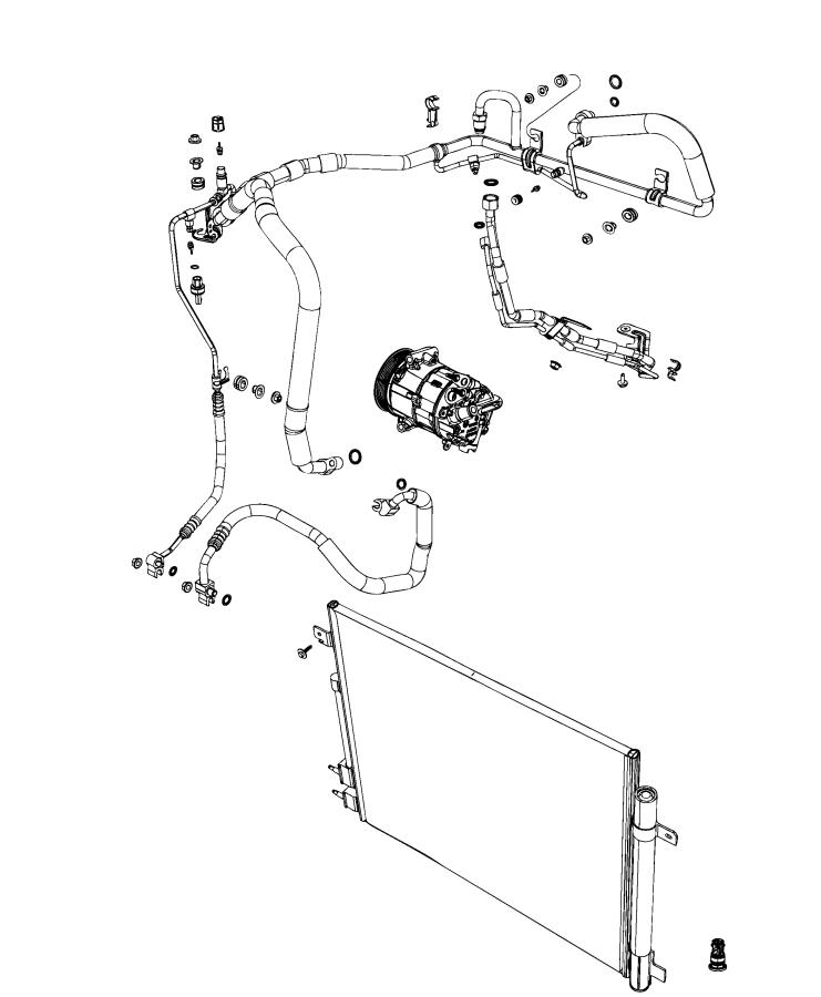 Diagram A/C Plumbing. for your 2014 Jeep Wrangler   