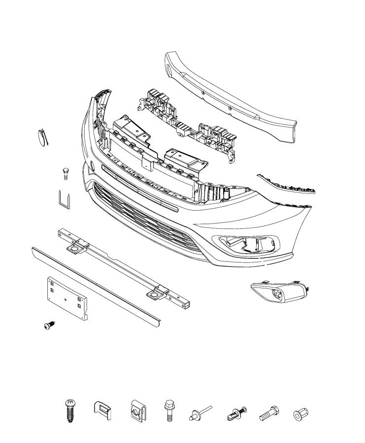 Diagram Front Bumper, Fascia. for your Ram ProMaster City  