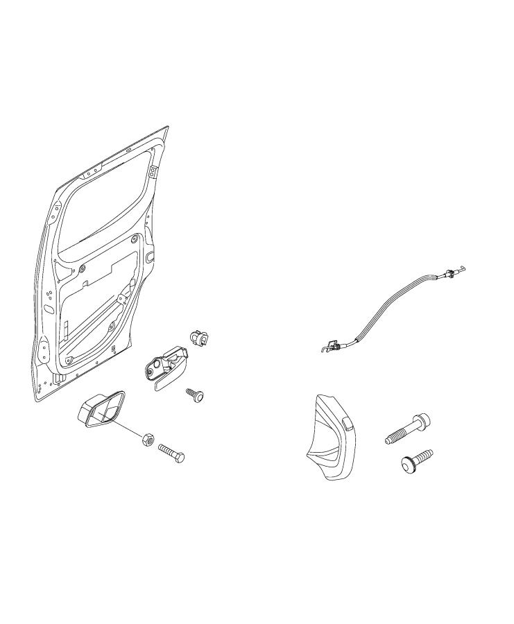 Diagram Rear Door Trim Bezels And Handle. for your Ram ProMaster City  