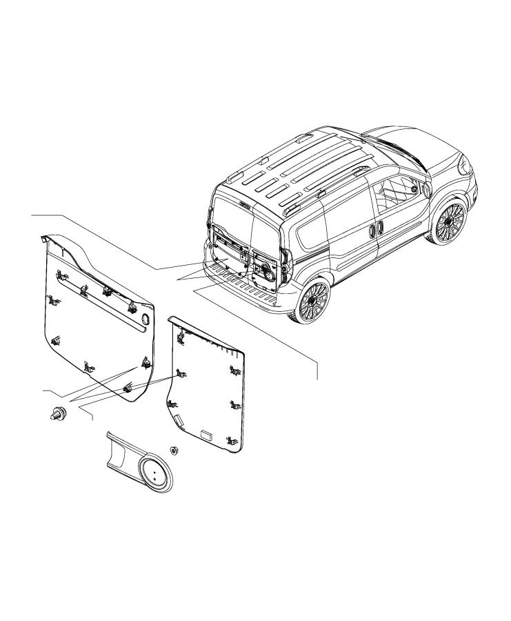 Diagram Rear Cargo Door Trim Panels. for your Ram ProMaster City  