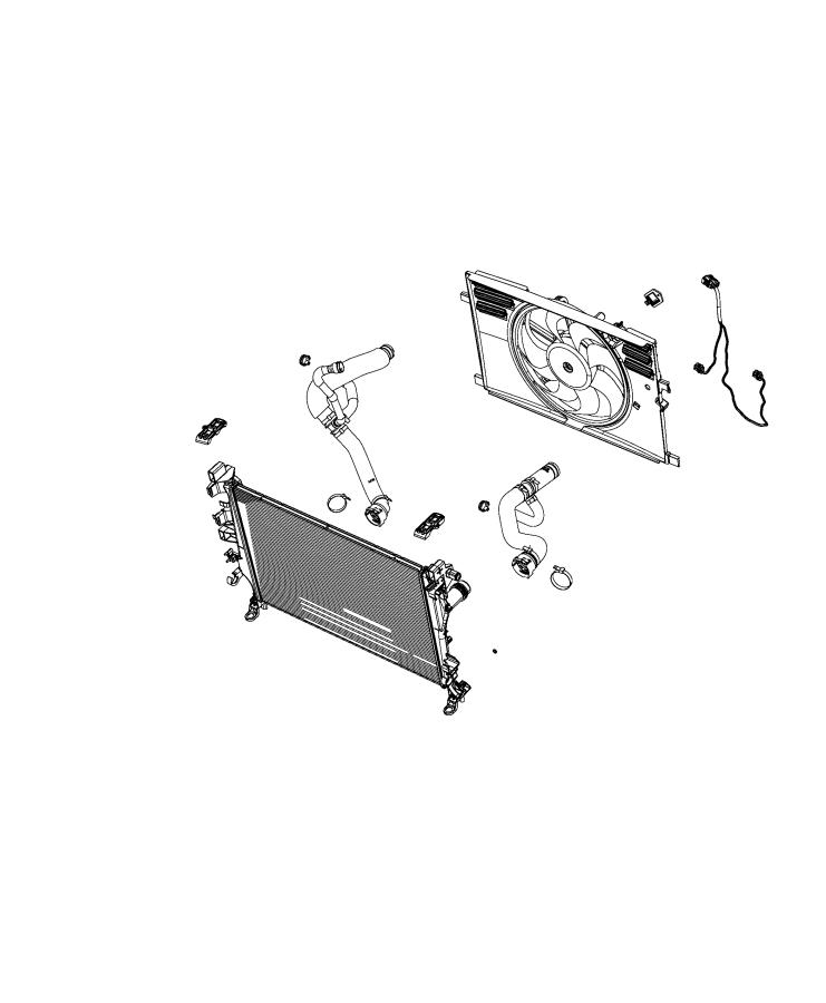 Diagram Radiator and Related Parts, 2.4L [2.4L I4 Zero Evap M-Air Engine]. for your Jeep