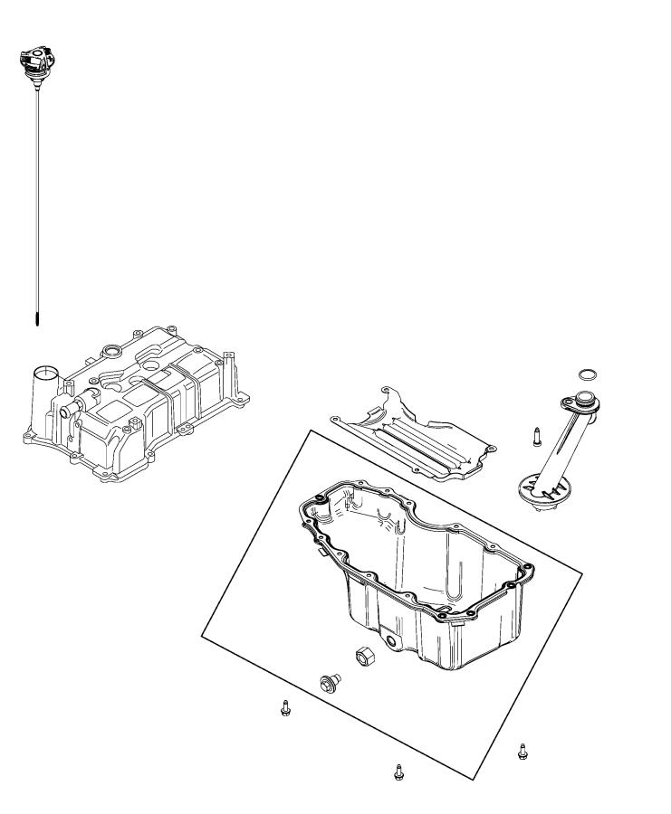 Engine Oil Pan, Engine Oil Level Indicator And Related Parts 1.3L Turbocharged. Diagram