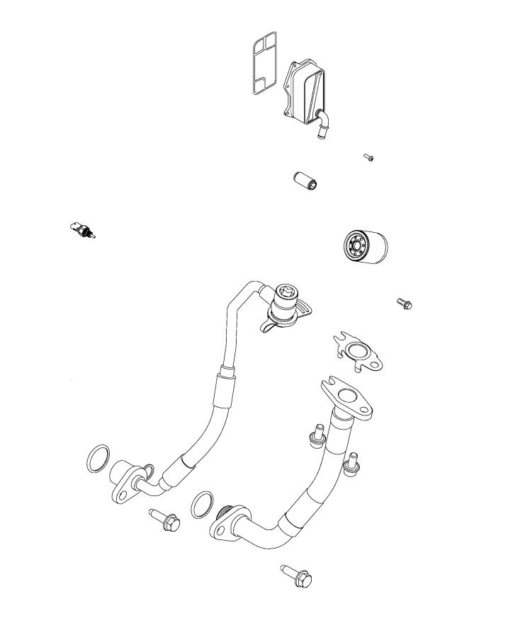 Diagram Engine Oil Filter And Housing/Cooler 1.3L Turbocharged. for your 2023 Fiat 500X   