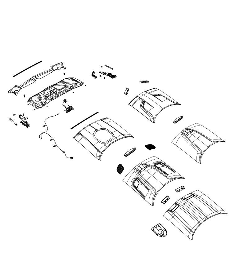 Diagram Hood and Related Parts. for your 2020 Dodge Challenger   