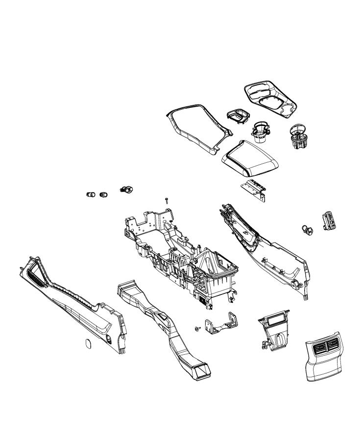 Floor Console, Front. Diagram