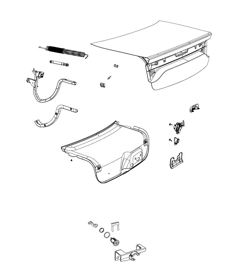 Diagram Decklid and Related Parts. for your Fiat