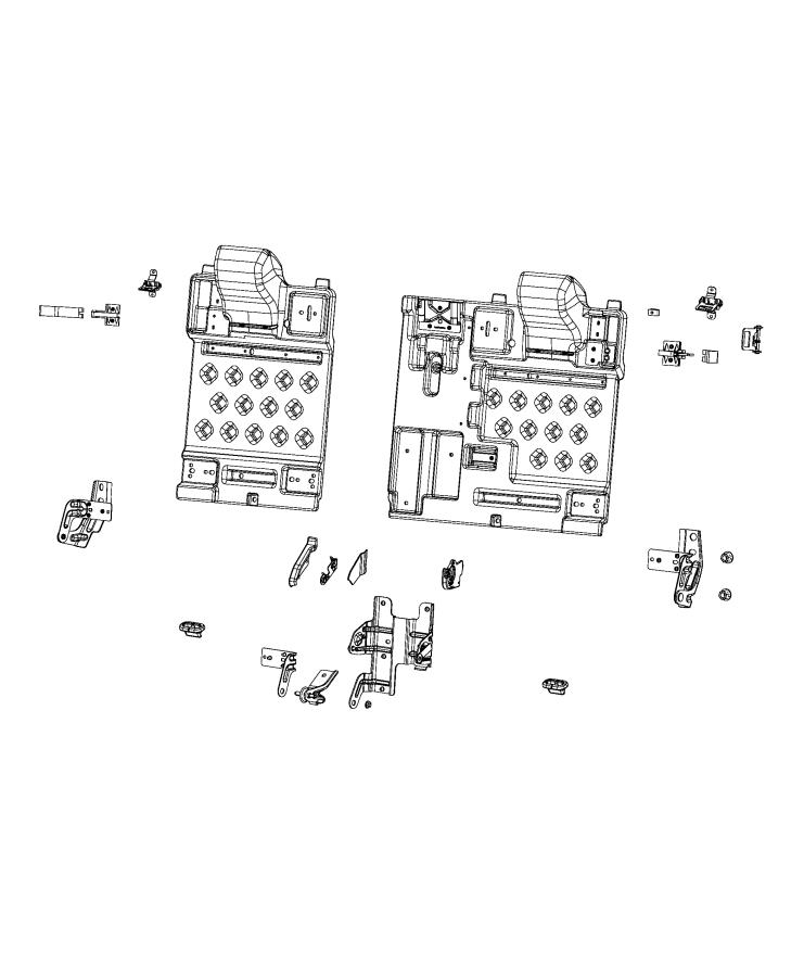 Diagram Second Row - Adjusters, Recliners, Shields and Risers, Split Seat. for your Dodge