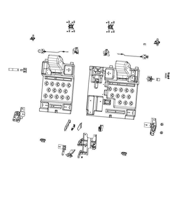 Diagram Second Row - Adjusters, Recliners, Shields and Risers, Split Seat. for your Chrysler