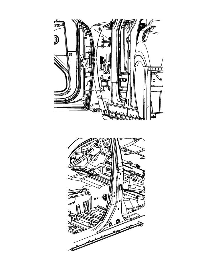 Diagram Front Door, Shell and Hinges. for your Chrysler