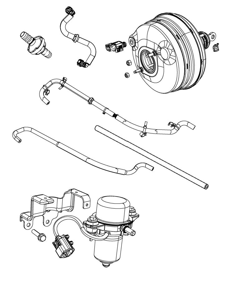 Diagram Booster and Pump, Vacuum Power Brake, Hydro Booster. for your Dodge Charger  