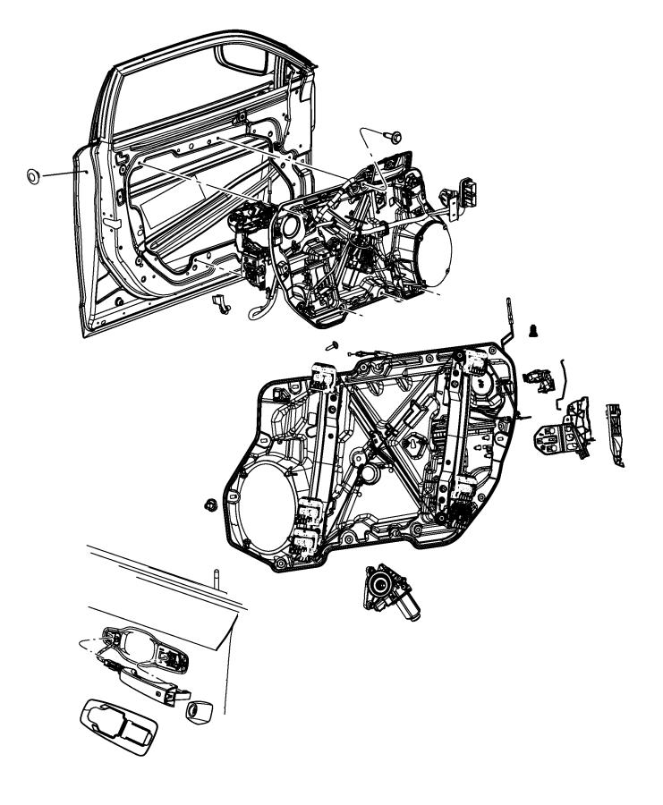 Diagram Front Door, Hardware Components. for your 2019 Chrysler Pacifica   