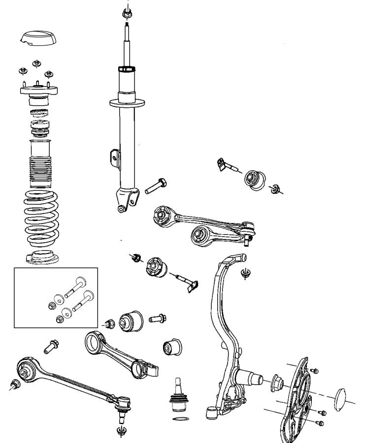 Diagram Suspension, Front, Springs, Shocks, Control Arms. for your 1999 Chrysler 300 M  