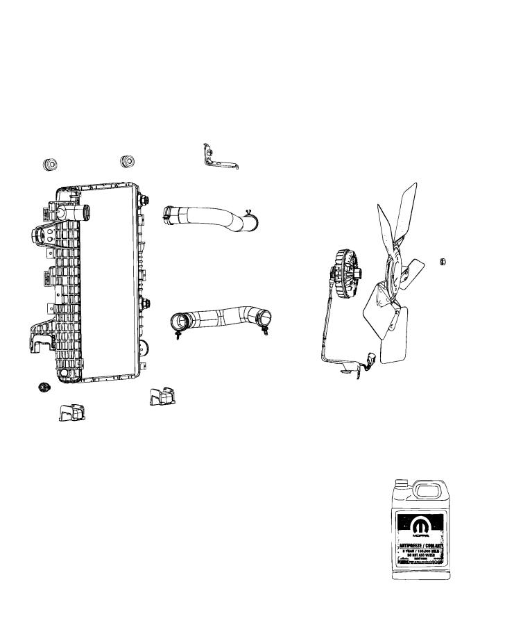 Radiator and Related Parts. Diagram